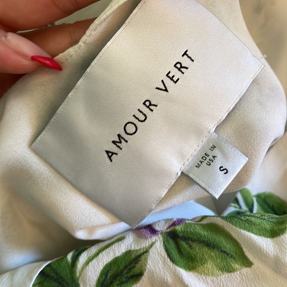 Amour Vert 100% Silk Carla Floral Print Short Shift Dress - Picture 5 of 7